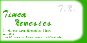 timea nemcsics business card